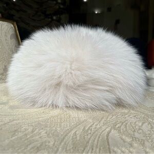 Vintage 50s Evans Chicago White Mink Fur Pillbox Hat